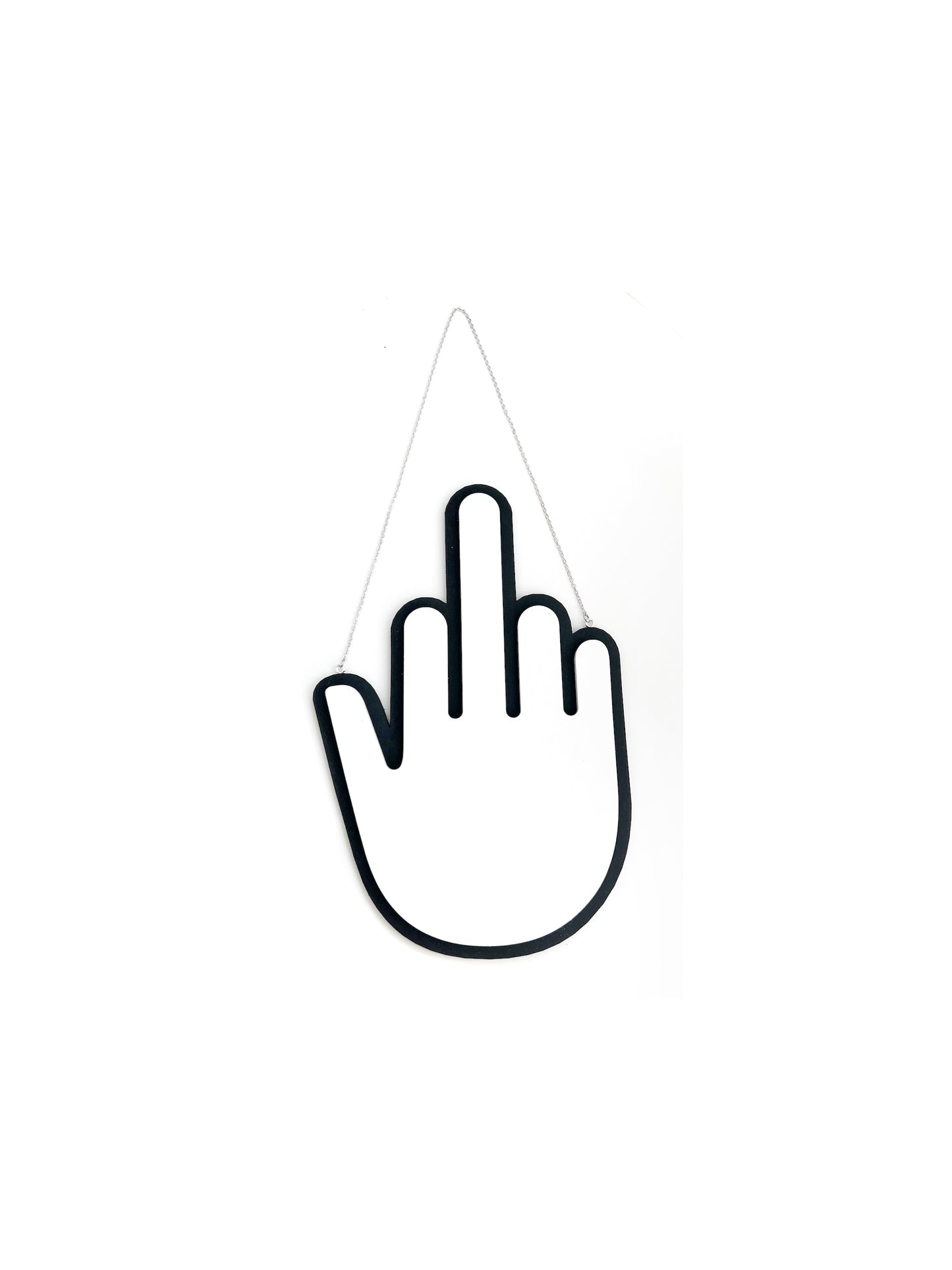 Middle Finger Sign With Hanging Chain