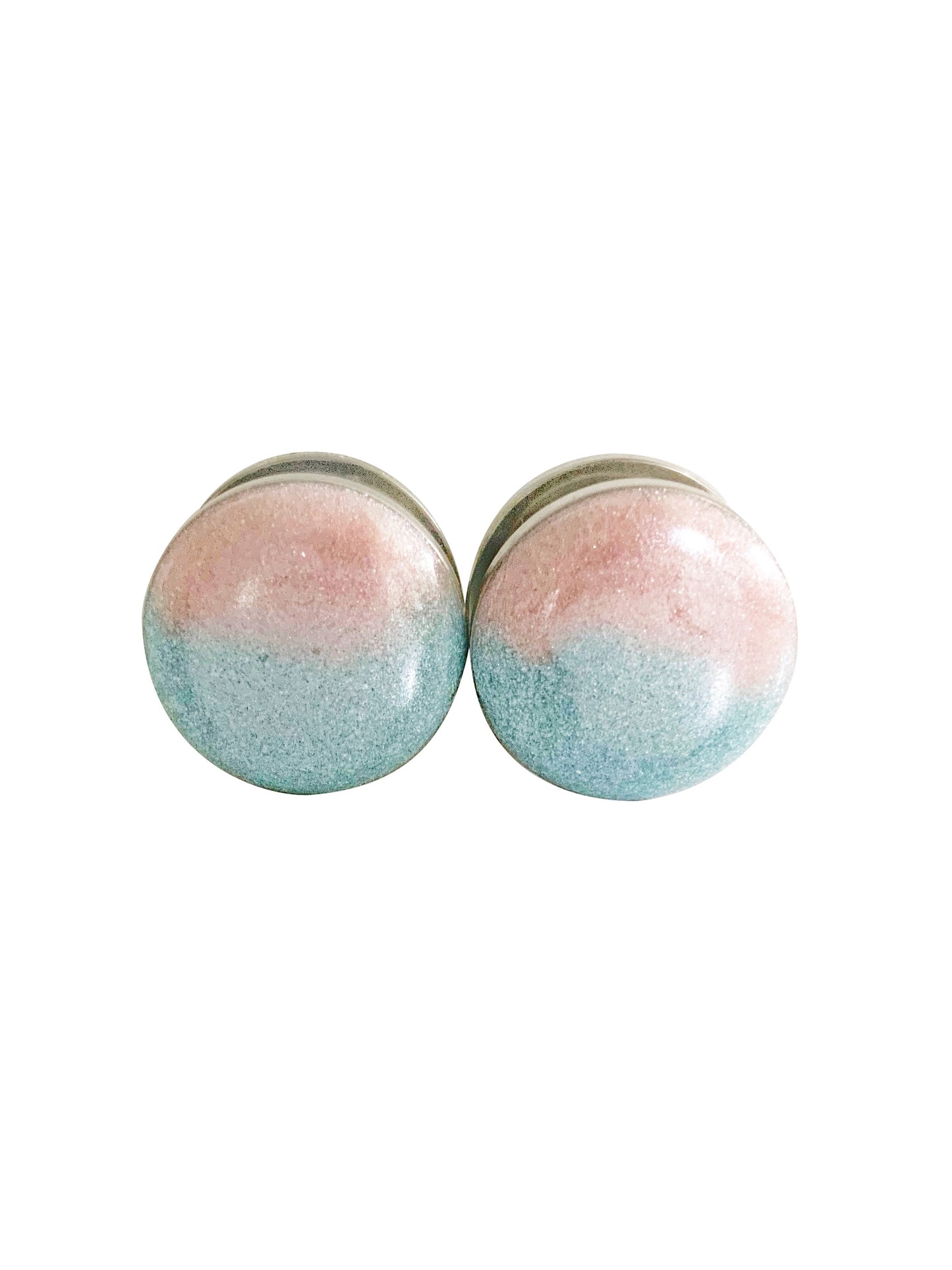 Pastel Pink and Blue Shimmer Plugs