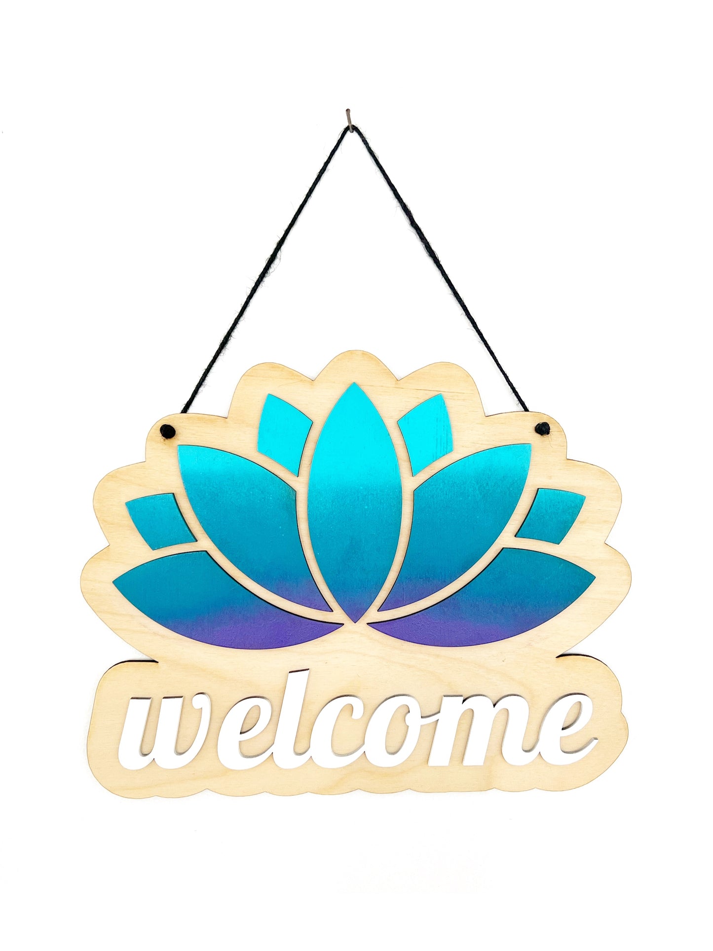 Lotus Flower Welcome Hanging Sign