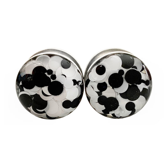Black and White Party Bubble Plugs