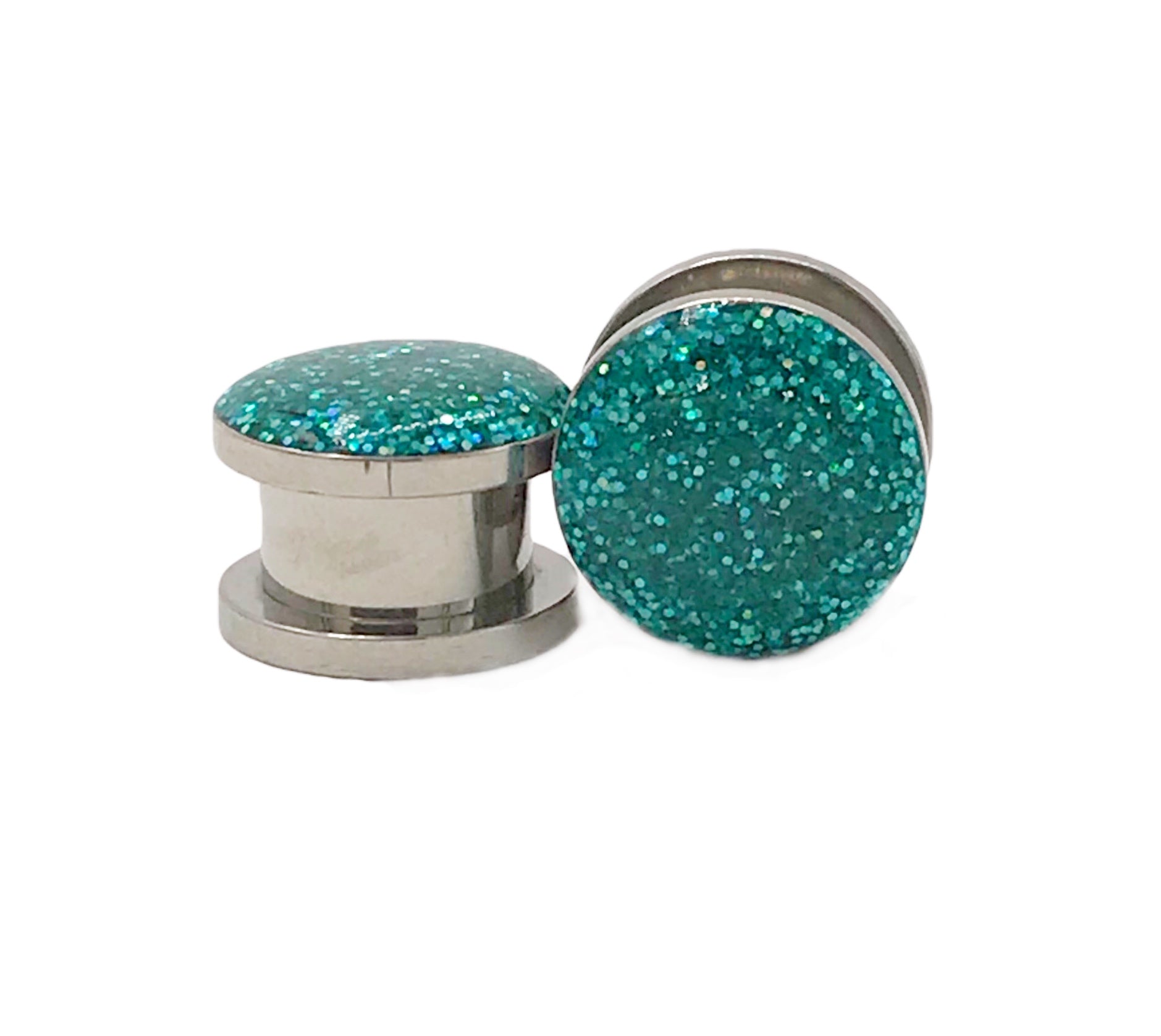 Mermaid Aqua Iridescent Sparkle plugs - Defiant Jewelry
