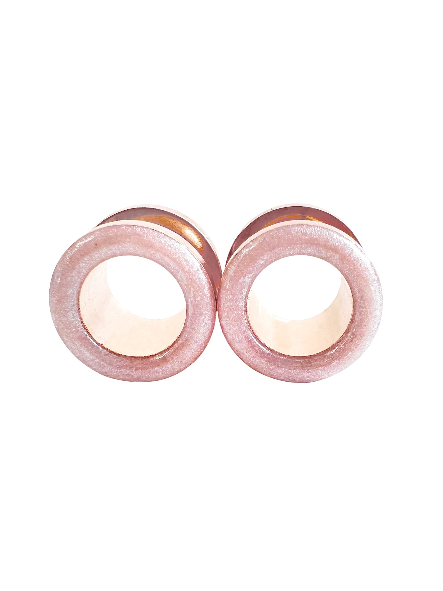 Pastel Pink Shimmer Tunnel Plugs