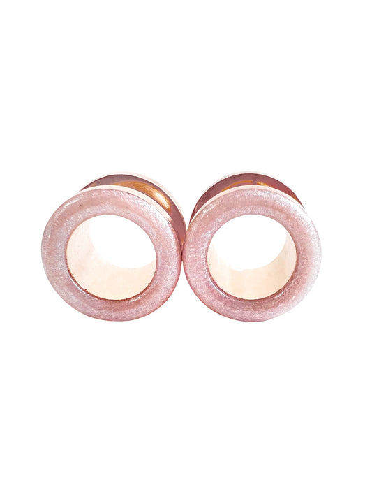 Pastel Pink Shimmer Tunnel Plugs