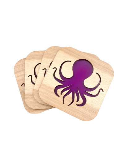 Octopus Wood Coasters