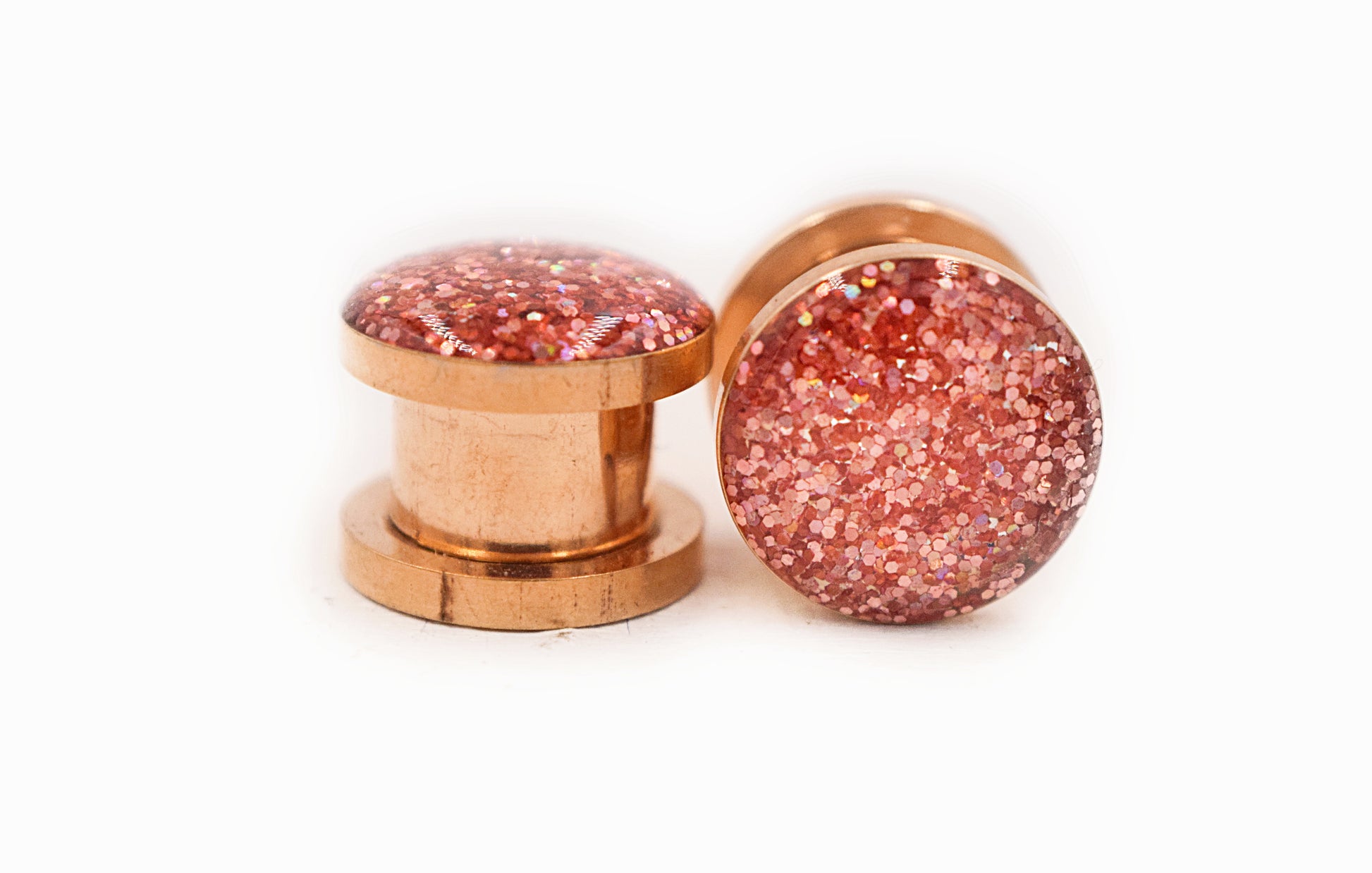 Rose Gold Iridescent Sparkle plugs - Defiant Jewelry