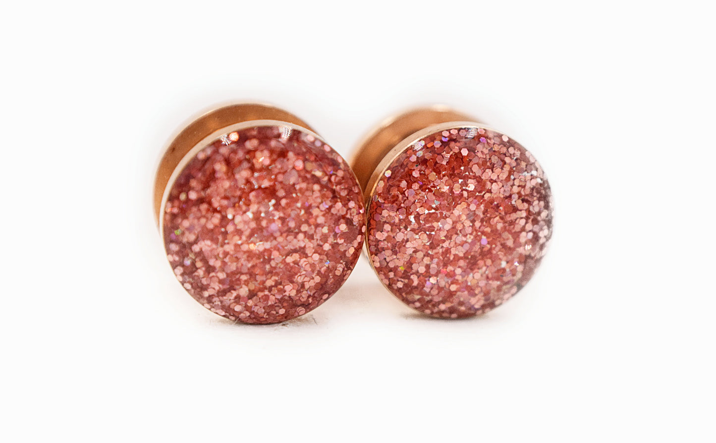 Rose Gold Iridescent Sparkle plugs - Defiant Jewelry