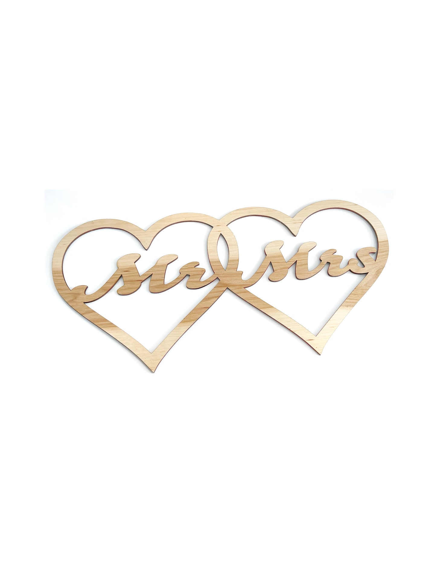 Married Wood Crossing Hearts Sign Mr & Mrs, Mr & Mr, Mrs & Mrs Customizable