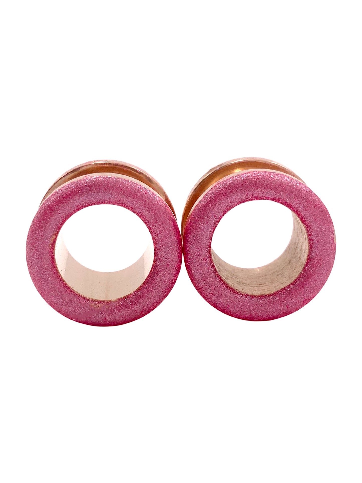 Vibrant Pink Matte Shimmer Tunnel Plugs
