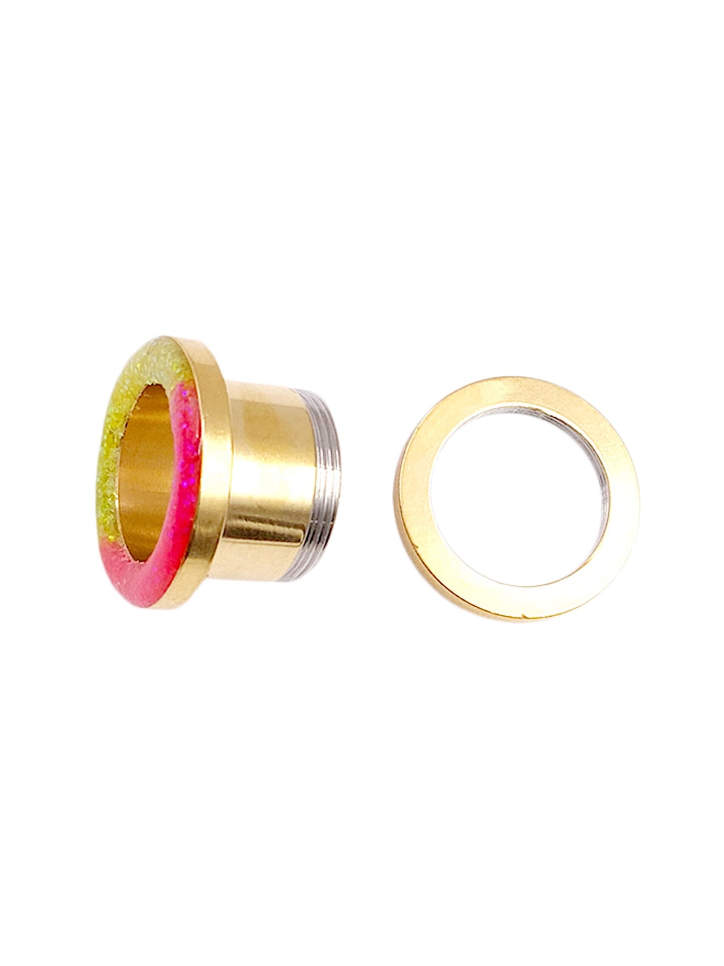 Retro Glow Yellow and Hot Pink Tunnel Plugs